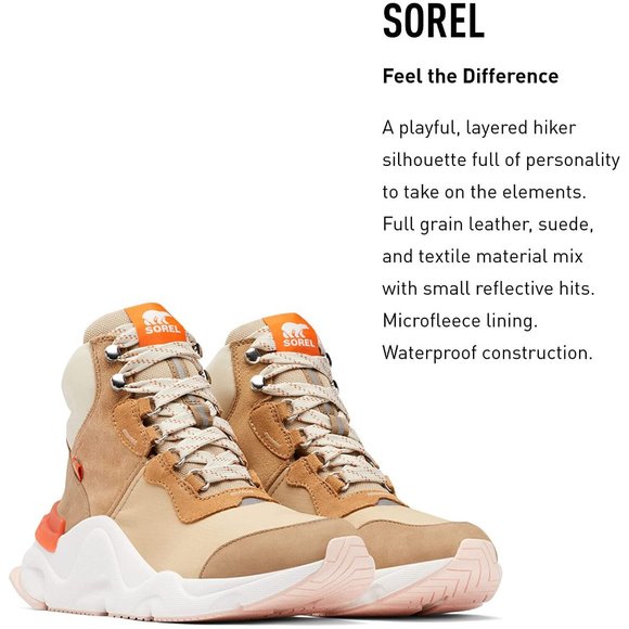 Brand New Sorel Women's Kinetic RNEGD Conquest Brown Boots-Waterproof, Insulated - Picture 7 of 8